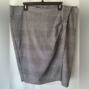 Lane Bryant Black and White Checkered Pencil Skirt